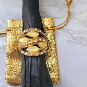 Yellow Jewel Adjustable Ring